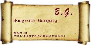 Burgreth Gergely névjegykártya